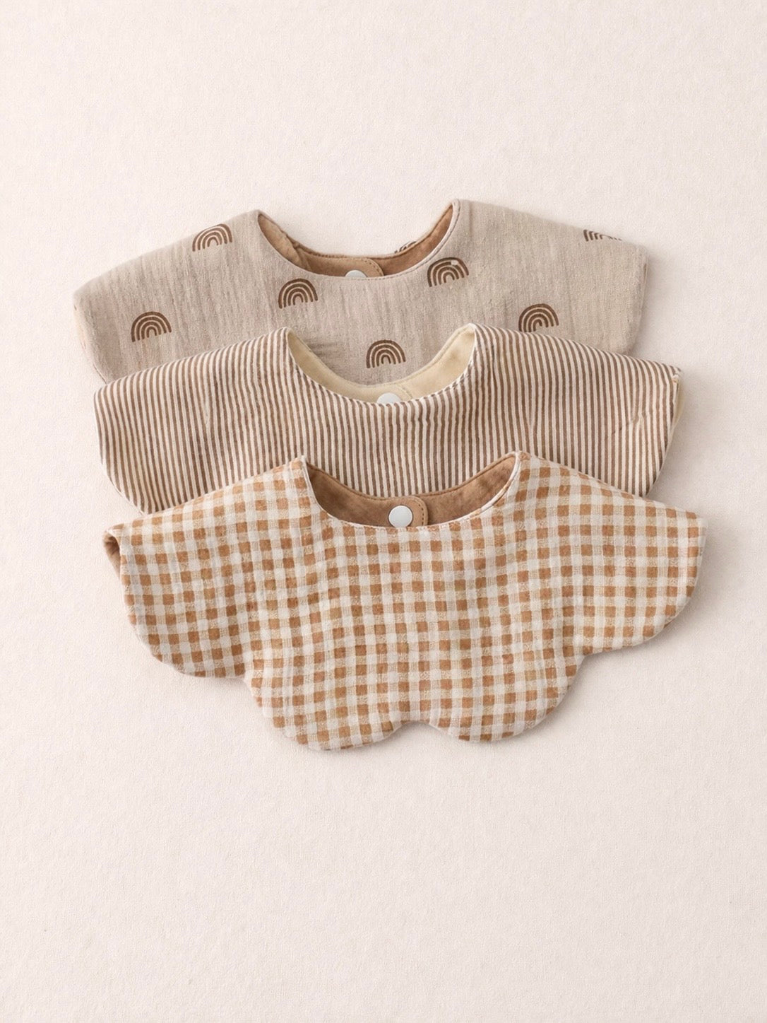 Cotton Reversible Bib 3pc Set