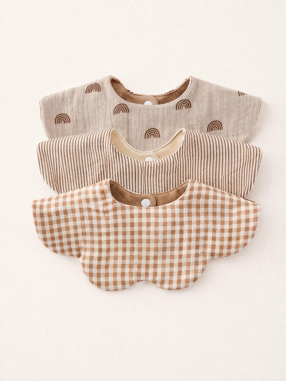 Cotton Reversible Bib 3pc Set