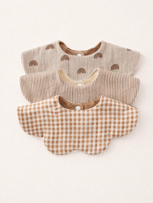Cotton Reversible Bib 3pc Set
