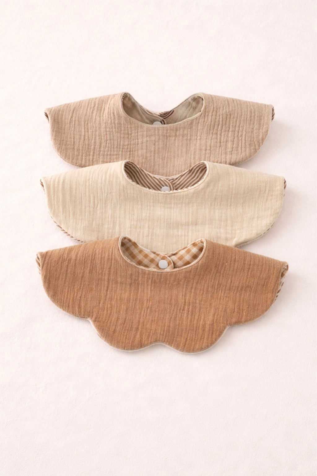 Cotton Reversible Bib 3pc Set