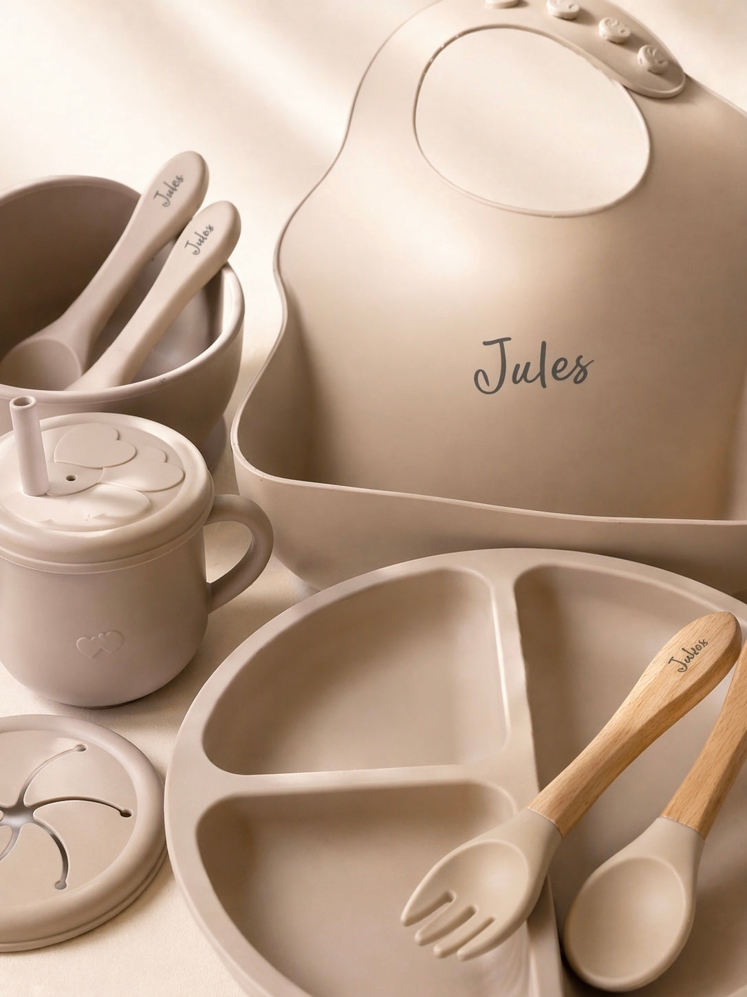 Personalised Silicone Baby Feeding Set (8 Piece)