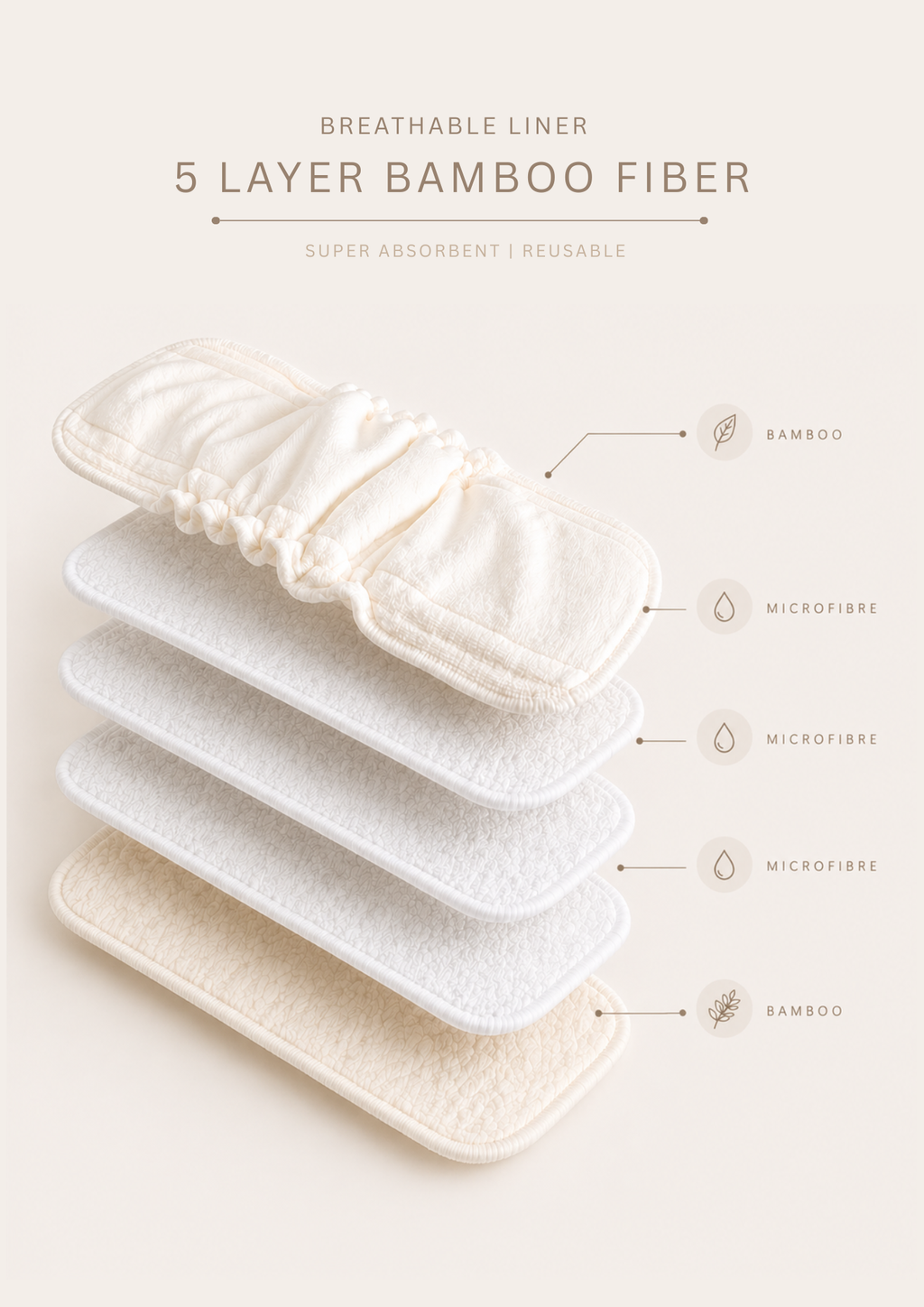 Cotton Reusable Nappy 4 Pack